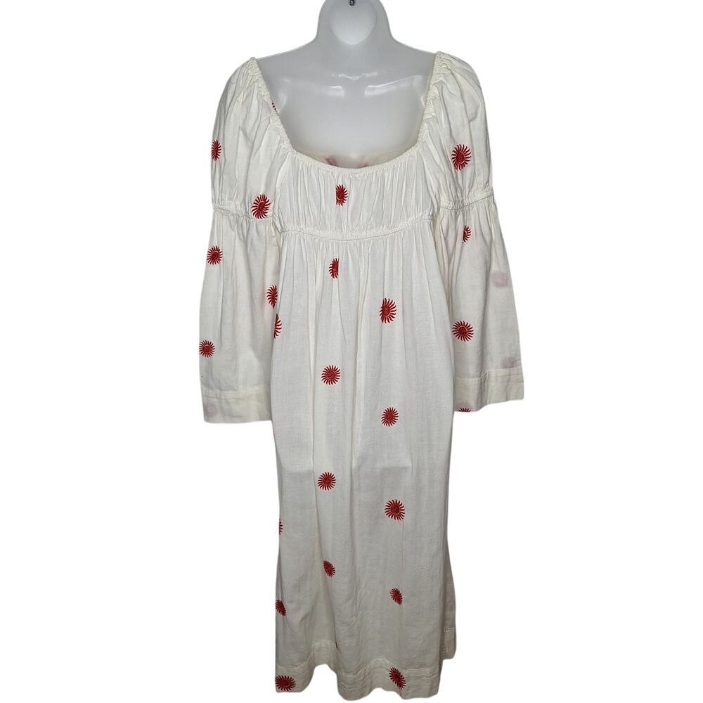 Free People Emory Embroidered Midi Dress XS Prairie Medieval Cottage Boho - Picture 12 of 14